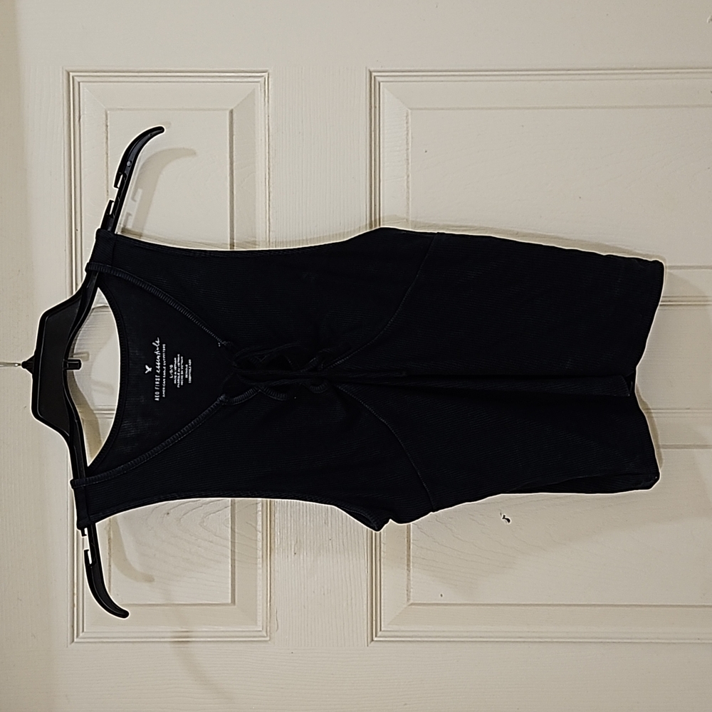 HI SUMMER!!! 💣AEO FIRST ESSENTIAL AMERICAN EAGLE OUTFITTERS BLACK LACED TOP